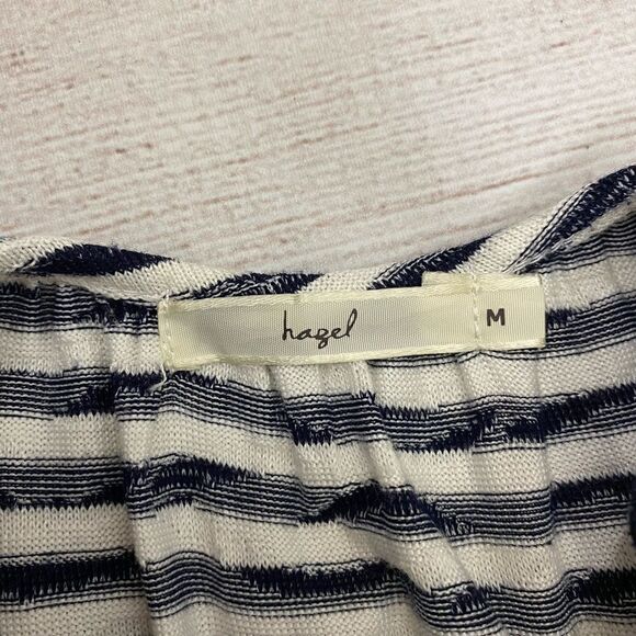 Hazel 100% cotton striped dress with lace size medium women - Picture 10 of 13